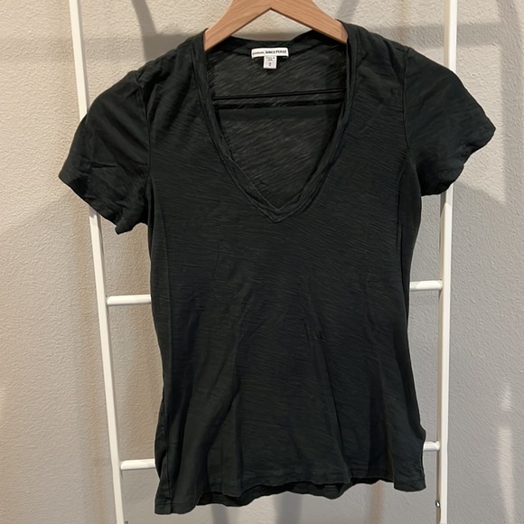 James Perse Sheer Casual V Neck - Picture 2 of 5